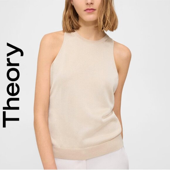 Theory Lurex Sleeveless Knit Tank Top - Picture 1 of 15